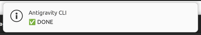 Antigravity CLI notification